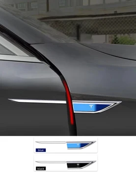 2vnt metalo modifikuotų kūno sparno apdaila variantas lipdukai Tesla Modelis 3 Modelis X Modelis S Modelis Y 4S Automobilių Reikmenys