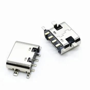 100vnt 4 Pin Tipas-C SMT Lizdo Jungtis Micro-USB 