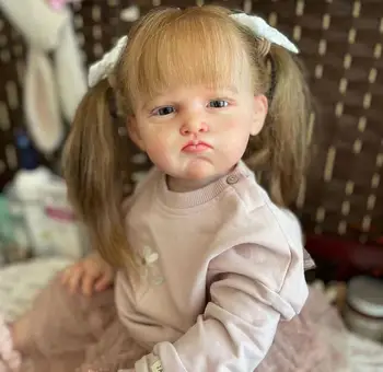 FBBD Individualų Ribotos Pasiūlos 28inch Reborn Baby Doll Malonės Vertus-Įsišakniję Plaukai Jau Baigtas Lėlė Su Skirtingais Suknelė