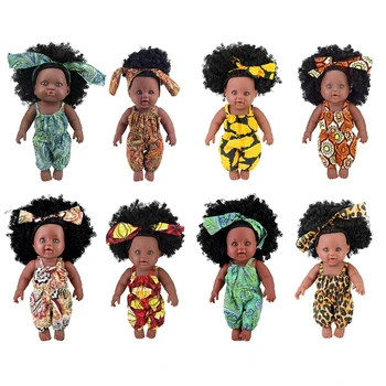 Imituojamas Mergina Afrikos Juoda Lėlė Baby Anksti Švietimo Žaislai Lova/Sofa Lydėti Prekes Vinilo Pagaminti Kūdikių Gif