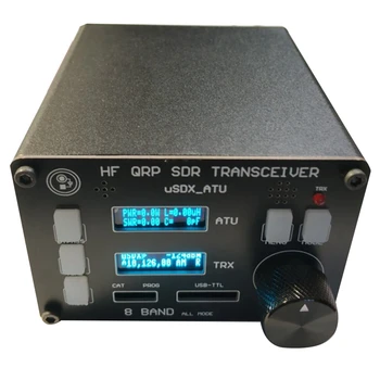 USDX SDR Transiveris Visi Režimas 8 Band Imtuvas HF Kumpis Radijo QRP CW siųstuvas-imtuvas įmontuota ATU-100 Antena Imtuvo Dual OLED