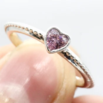 Romantiško Širdies Cirkonis Žiedai 925 Sterlingas Sidabro Moterų Minimalizmas Meilės Žiedas Moterims Fine Jewelry Vestuvinį Žiedą Prabanga