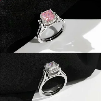 Naujas Atvykimo Dual Spalva Crystal Žiedą, Moterų Papuošalai Dydžių Aukštos Kokybės Sidabro 925 Sterling Žiedas Lady Nuotakos Vestuvių Priedai