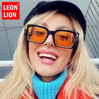 LeonLion 2023 Aikštė Akiniai nuo saulės Moterims, Prabangos Prekės Akiniai Moterims/Vyrams Derliaus Orange Glaases Atspalvių Moterų Lentes De Sol Mujer