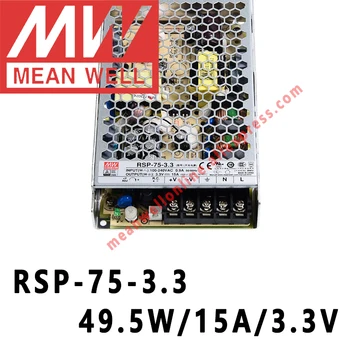 Tai Gerai, RSP-75-3.3 meanwell 3.3 VDC/15A/49.5 W Bendra Galia su PFC Funkcija Maitinimas internetinėje parduotuvėje