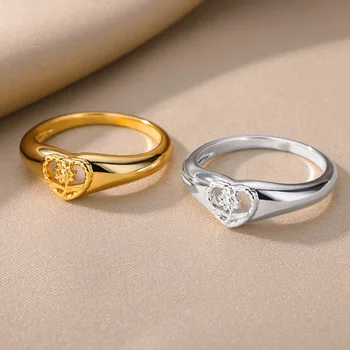 Nerūdijančio Plieno Žiedas Moterims Bohemijos Aukso spalvos žiedų Mados estetinės Papuošalai Aukštos Kokybės Vestuvių Pora žiedų