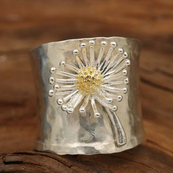 2023 Derliaus Mielas Daisy Gėlių Žiedai Moterų Šalies Mergina Dovana Pareiškimą, Sidabro Spalvos Metaliniais Žiedais Madinga Papuošalai, Aksesuarai