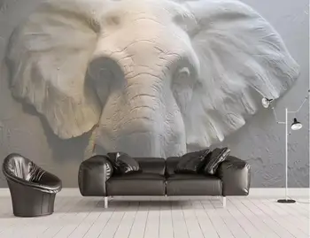 09 Užsakymą Tapetai, 3D Reljefo Giganic Dramblių Menas, Sienų Freskos Kambarį Miegamojo Tapetai