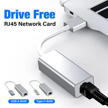USB Tipo C Ethernet Adapteris, Tinklo plokštė, USB USB-C RJ45 1000Mbps Lan Interneto Kabelis 