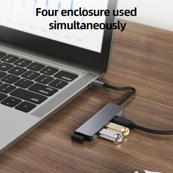Pažangi HUB Docking Station 4 1 Tipas-C, Mini USB3.0 Splitter 5Gbps Perdavimo Greitis HD Video Išvestis, skirta MacBook Nešiojamieji kompiuteriai